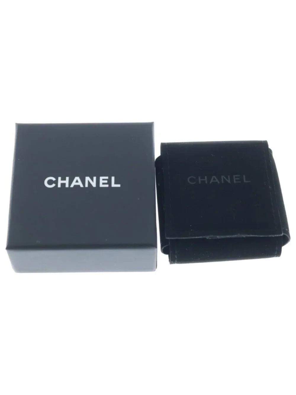Chanel CC Logo Heart Earrings Gold Blue